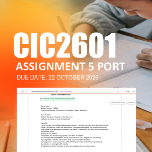 CIC2601 Assignment 5 Portfolio Semester 2 2026 - Due 22 October 2026