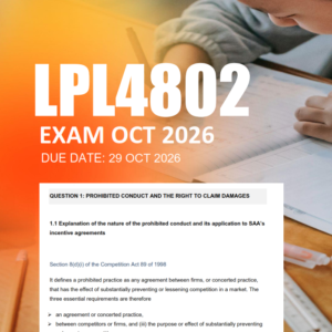 LPL4802 Exam Portfolio Semester 2 2026 - Due 29 October 2026