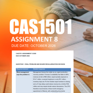 CAS3701 Assignment 8 Semester 2 2026 - Due October 2026