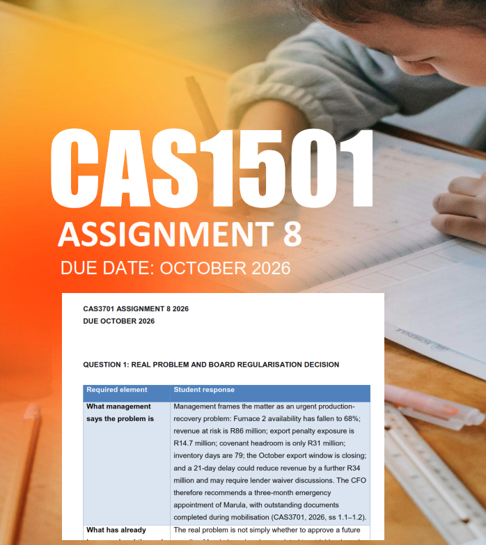 CAS3701 Assignment 8 Semester 2 2026 - Due October 2026