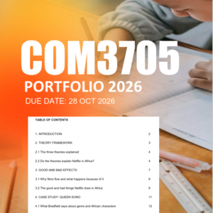 COM305 Exam Portfolio Semester 2 2026 - Due 28 October 2026