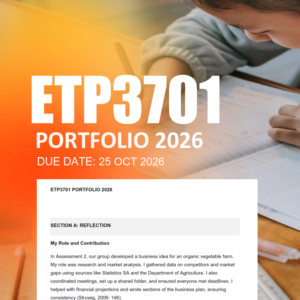 ETP3701 Portfolio Semester 2 2026 - Due 25 October 2026