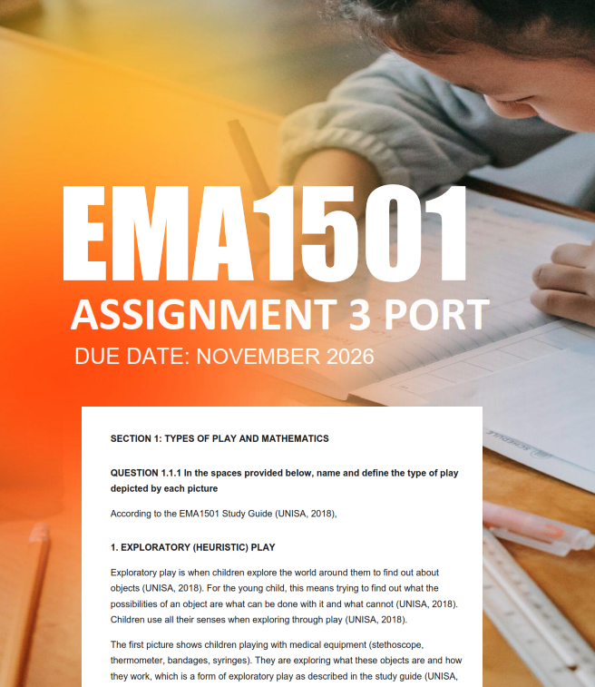 EMA1501 Assignment 3 Portfolio 2026 - Due November 2026