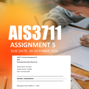 AIS3711 Assignment 5 Semester 2 2026 - Due 30 October 2026