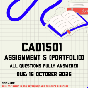 CAD1501 Assignment 5 (Portfolio) MEMO | Due 16 October 2026