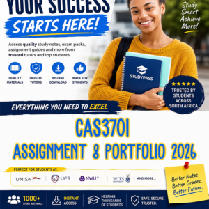 CAS3701 Assignment 8 [PORTFOLIO] 2026 (ANSWERS) – Due 30 OCTOBER 2026 (100% TRUSTED & BEST ANSWERS)