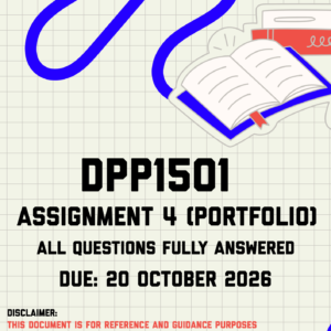 DPP1501 Assignment 4 (Portfolio) MEMO | Due 20 October 2026
