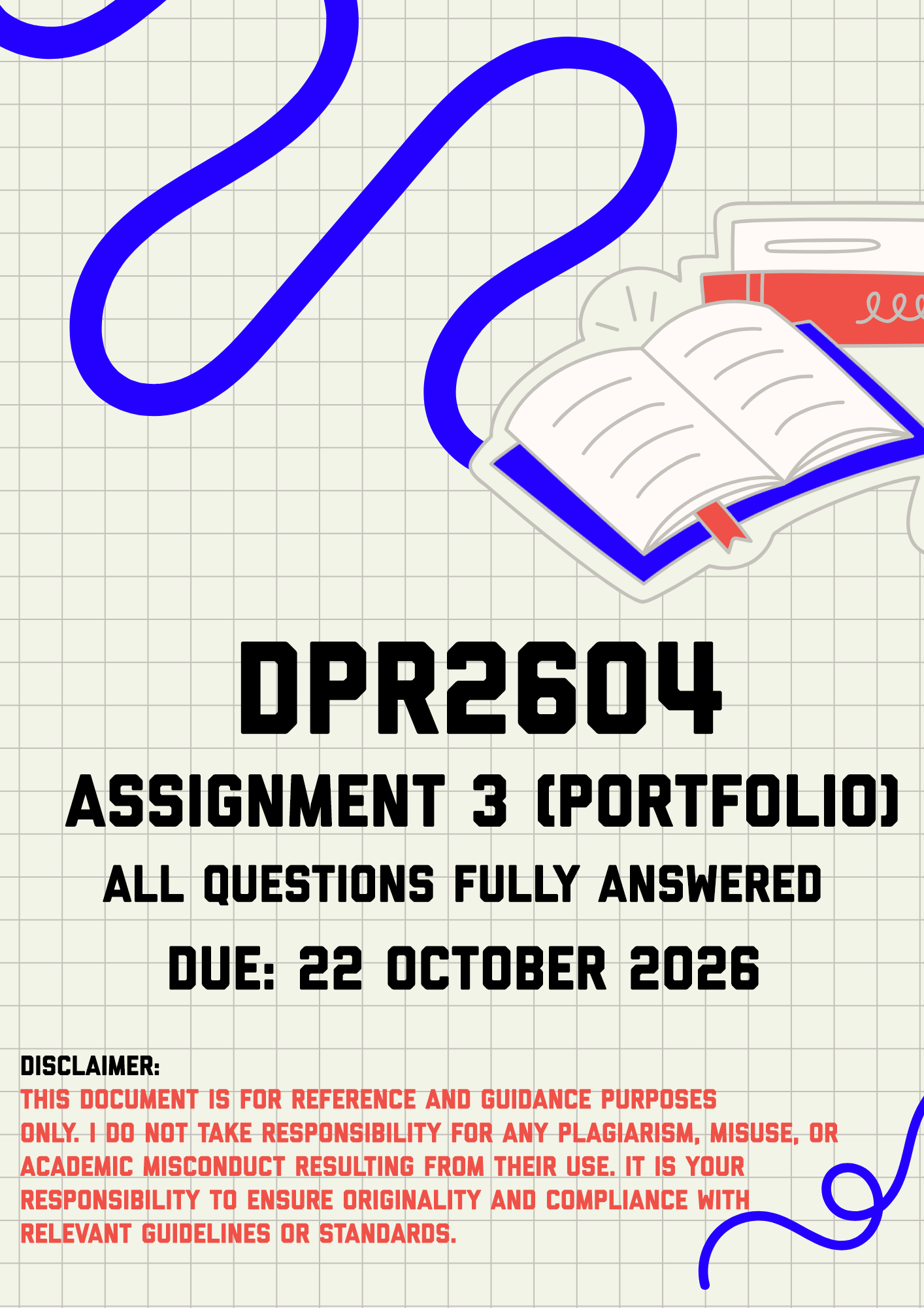 DPR2604 Assignment 3 (Portfolio) MEMO | Due 22 October 2026