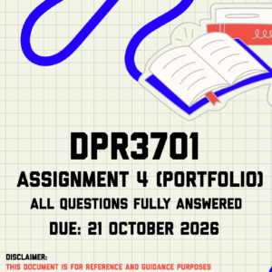 DPR3701 Assignment 4 (Portfolio) MEMO | Due 21 October 2026