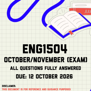 ENG1504 October/November (Exam) MEMO | Due 12 October 2026