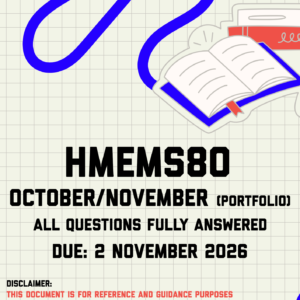 HMEMS80 October/November (Portfolio) MEMO | Due 2 November 2026