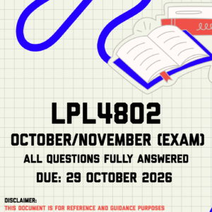 LPL4802 October/November (Exam) MEMO | Due 29 October 2026