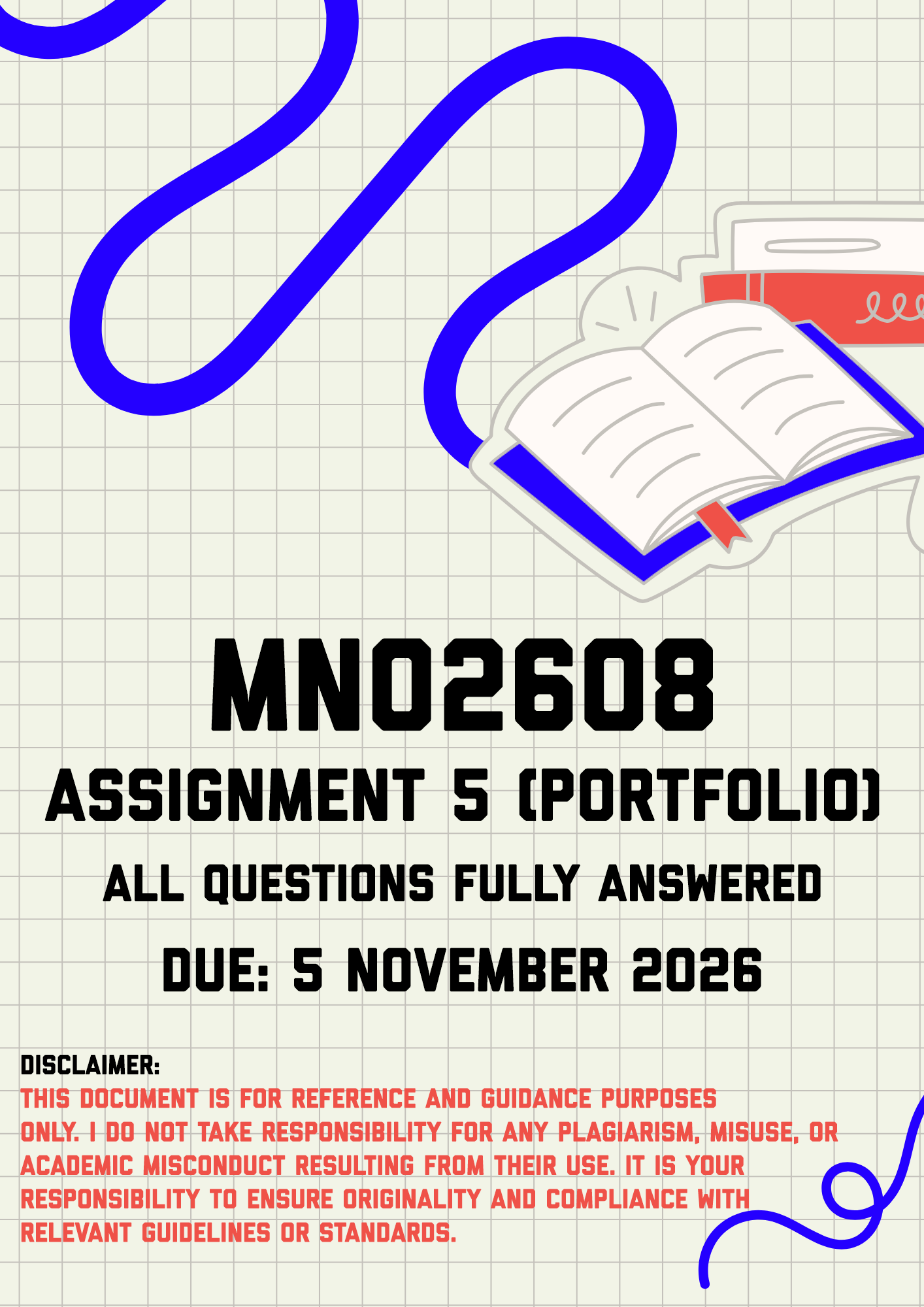 MNO2608 Assignment 5 (Portfolio) MEMO | Due 5 November 2026