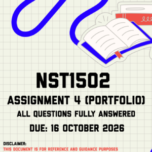NST1502 Assignment 4 (Portfolio) MEMO | Due 16 October 2026