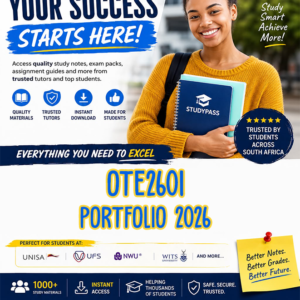 OTE2601 PORTFOLIO 2026 (ANSWERS) – Due 5 OCTOBER 2026 (100% TRUSTED & BEST ANSWERS)
