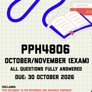 PPH4806 October/November (Exam) MEMO | Due 30 October 2026