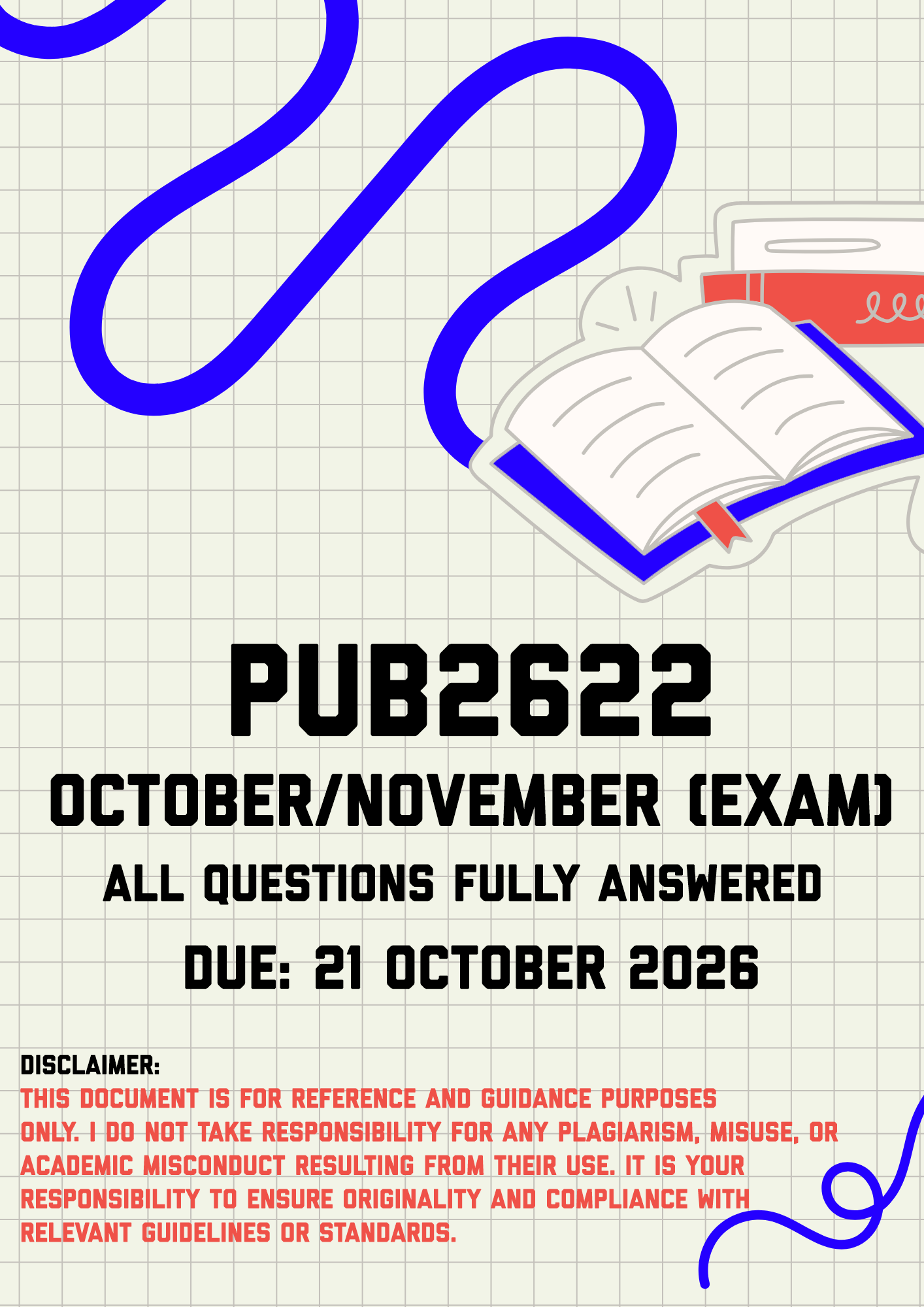PUB2622 October/November (Exam) MEMO | Due 21 October 2026