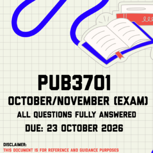 PUB3701 October/November (Exam) MEMO | Due 23 October 2026