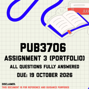 PUB3706 Assignment 3 (Portfolio) MEMO | Due 19 October 2026