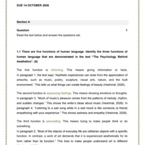 ENG1514 Exam MEMO 2026 | Due 14 October 2026 - Distinction Guaranteed