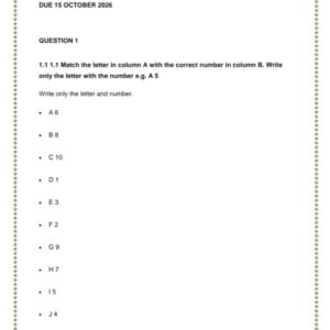 IPS1501 Assignment 4 2026 | Due 15 October 2026 - Distinction Guaranteed