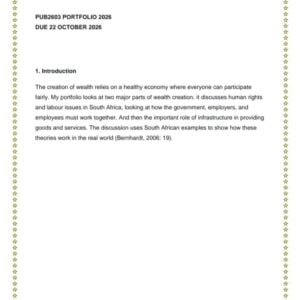 PUB2603 Portfolio 2026 | Due 22 October 2026 - Distinction Guaranteed