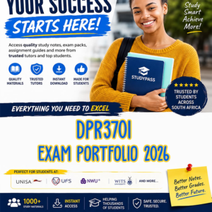 DPR3701 Portfolio Exam 2026 (ANSWERS) – Due 21 OCTOBER 2026 (100% TRUSTED & BEST ANSWERS)