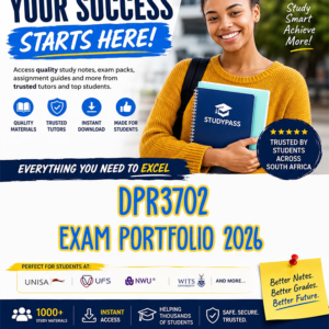 DPR3702 Portfolio Exam 2026 (ANSWERS) – Due 23 OCTOBER 2026 (100% TRUSTED & BEST ANSWERS)