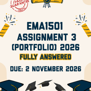 EMA1501 ASSIGNMENT 3 (PORTFOLIO) 2026 - FULLY ANSWERED (DUE 2 NOVEMBER 2026)
