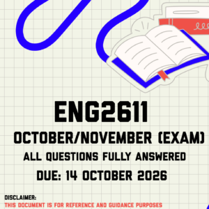 ENG2611 October/November (Exam) MEMO | Due 14 October 2026