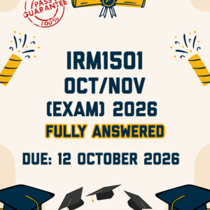 IRM1501 OCTOBER/NOVEMBER (EXAM) 2026 - FULLY ANSWERED (DUE 12 OCTOBER 2026)