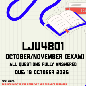 LJU4801 October/November (Exam) MEMO | Due 19 October 2026