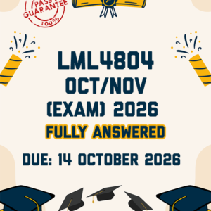 LML4804 OCTOBER/NOVEMBER (EXAM) 2026 - FULLY ANSWERED (DUE 13 OCTOBER 2026)