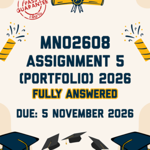 MNO2608 ASSIGNMENT 5 (PORTFOLIO) 2026 - FULLY ANSWERED (DUE 5 NOVEMBER 2026)