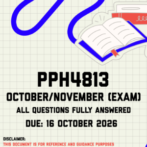 PPH4813 October/November (Exam) MEMO | Due 16 October 2026