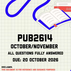 PUB2614 October/November (Portfolio) MEMO | Due 20 October 2026