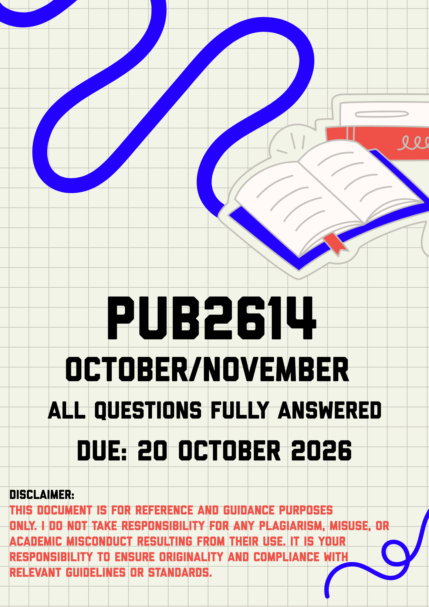 PUB2614 October/November (Portfolio) MEMO | Due 20 October 2026