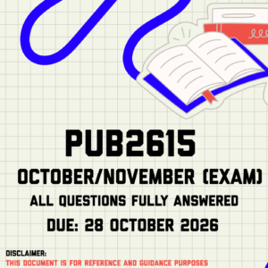 PUB2615 October/November (Exam) MEMO | Due 28 October 2026