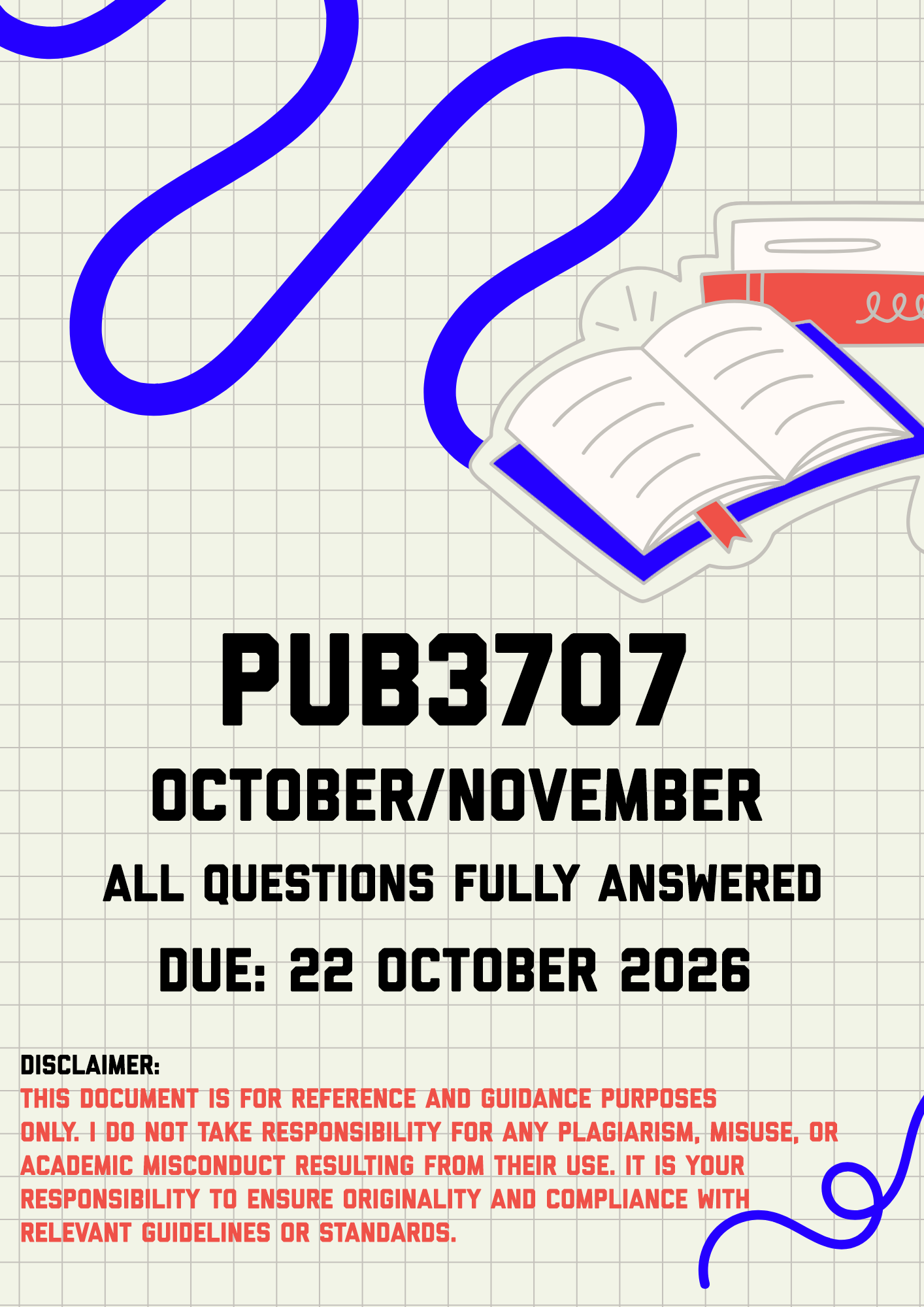 PUB3707 October/November (Exam) MEMO | Due 22 October 2026