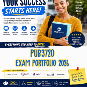 PUB3720 EXAM PORTFOLIO 2026 (ANSWERS) – Due 20 OCTOBER 2026 (100% TRUSTED & BEST ANSWERS)