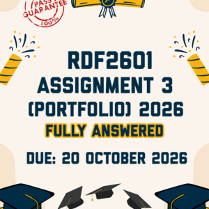 RDF2601 ASSIGNMENT 3 (PORTFOLIO) 2026 - FULLY ANSWERED (DUE 20 OCTOBER 2026)