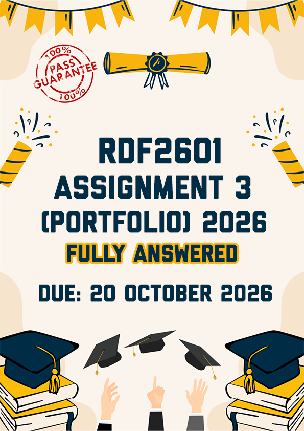 RDF2601 ASSIGNMENT 3 (PORTFOLIO) 2026 - FULLY ANSWERED (DUE 20 OCTOBER 2026)