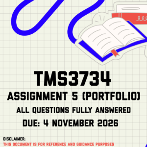 TMS3734 Assignment 5 (Portfolio) MEMO | Due 4 November 2026